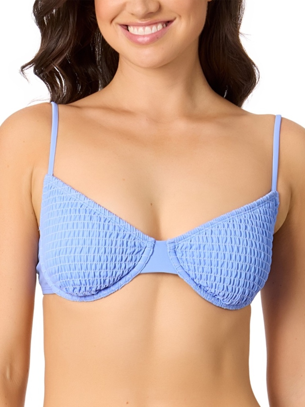 Salt + Cove Juniors' Smocked Underwire Bikini Top,